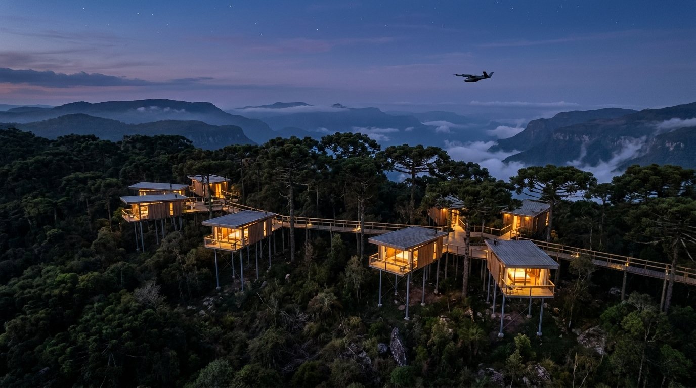 Suspended villas, minimal footprint